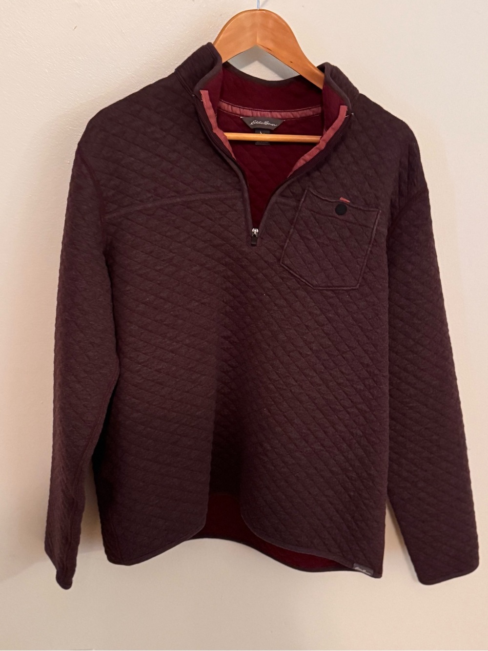 Eddie Bauer Men’s Tall Large Quilted 1/4-Zip Pullover